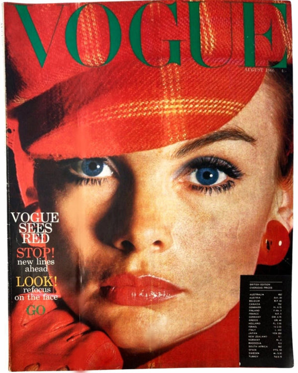1966 Vogue Magazine - The Red Issue - Cover by Norman Parkinson - STYLE-CHNGR