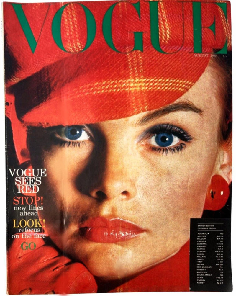 1966 Vogue Magazine - The Red Issue - Cover by Norman Parkinson - STYLE-CHNGR
