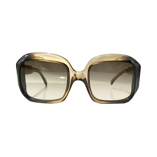1970s Christian Dior Oversized Gradient Green Sunglasses - STYLE-CHNGR