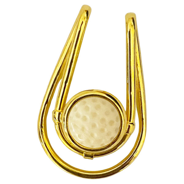 1970s Gucci Golf Ball Money Clip Gold Tone
