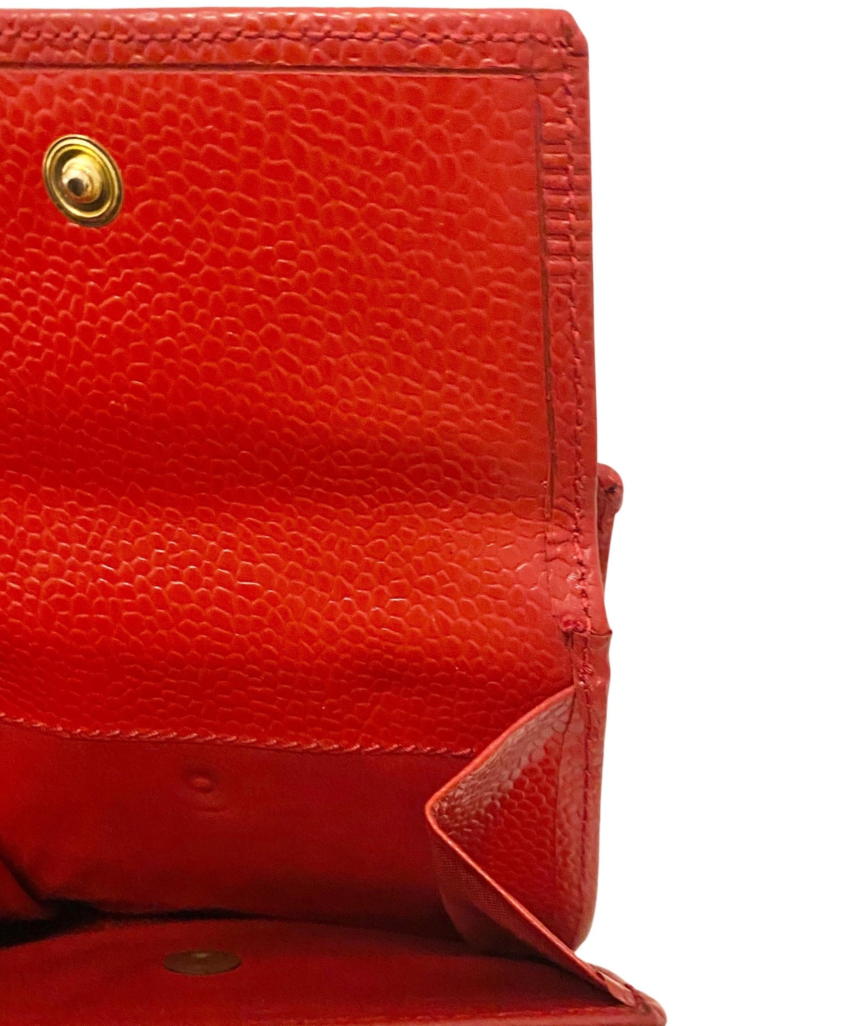 1980S Vintage Givenchy Red Madras Leather Wallet