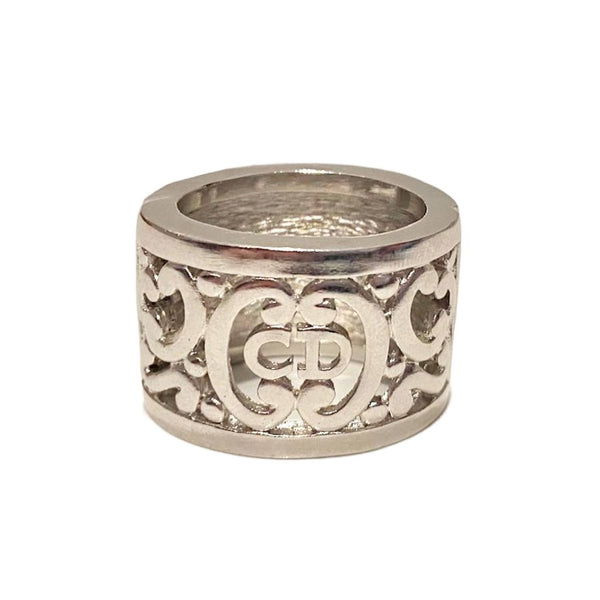 1980s Christian Dior Scarf Rhodium Plated Art Nouveau Design Ring - STYLE-CHNGR