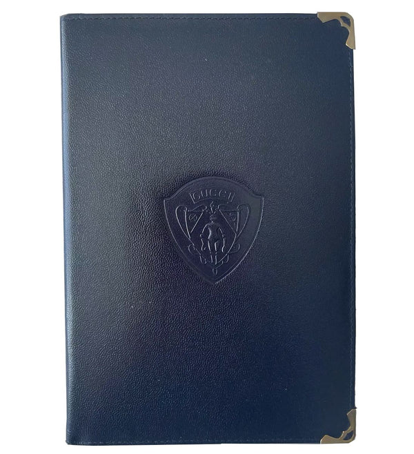 1980s Gucci Logo Navy Blue Leather Passport Cover - STYLE-CHNGR