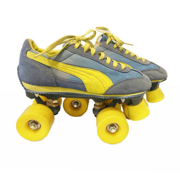 1980s Puma Yellow Blue Roller Skates - STYLE-CHNGR