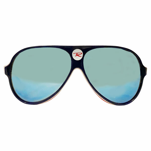 1980s Rossignol Mirrored Blue Red White Sunglasses - STYLE-CHNGR