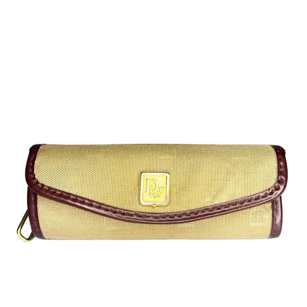 1980s Christian Dior Beige Monogram 4 Key Ring Holder - STYLE-CHNGR