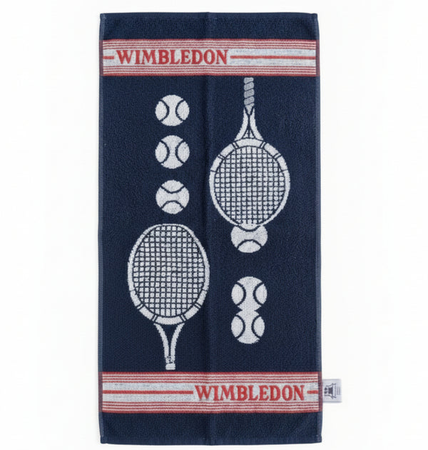 1980s Wimbledon Tennis Navy Cotton Neck Towel