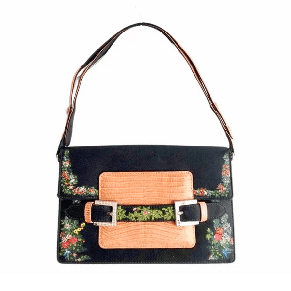 1990s Fendi Floral Hand-Painted Clutch Bag - STYLE-CHNGR