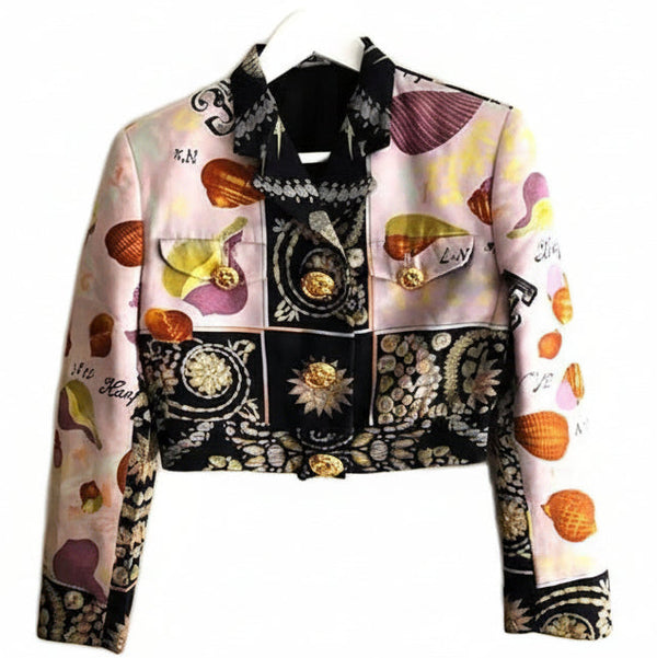 1990s GIANNI VERSACE COUTURE GRAPHICS CROPPED BOLERO JACKET - STYLE-CHNGR