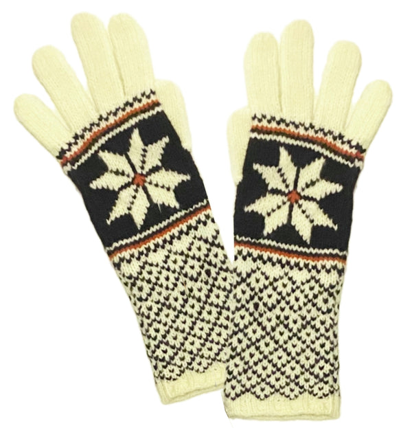 2000s Ralph Lauren Snowflake Wool Long Gloves - STYLE-CHNGR