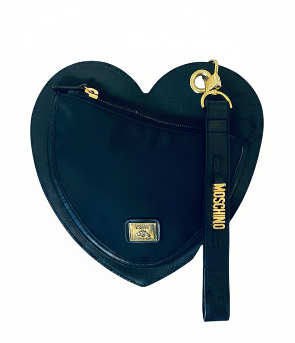 90s Moschino by Redwall Heart Wristlet Pouch Mini Handbag