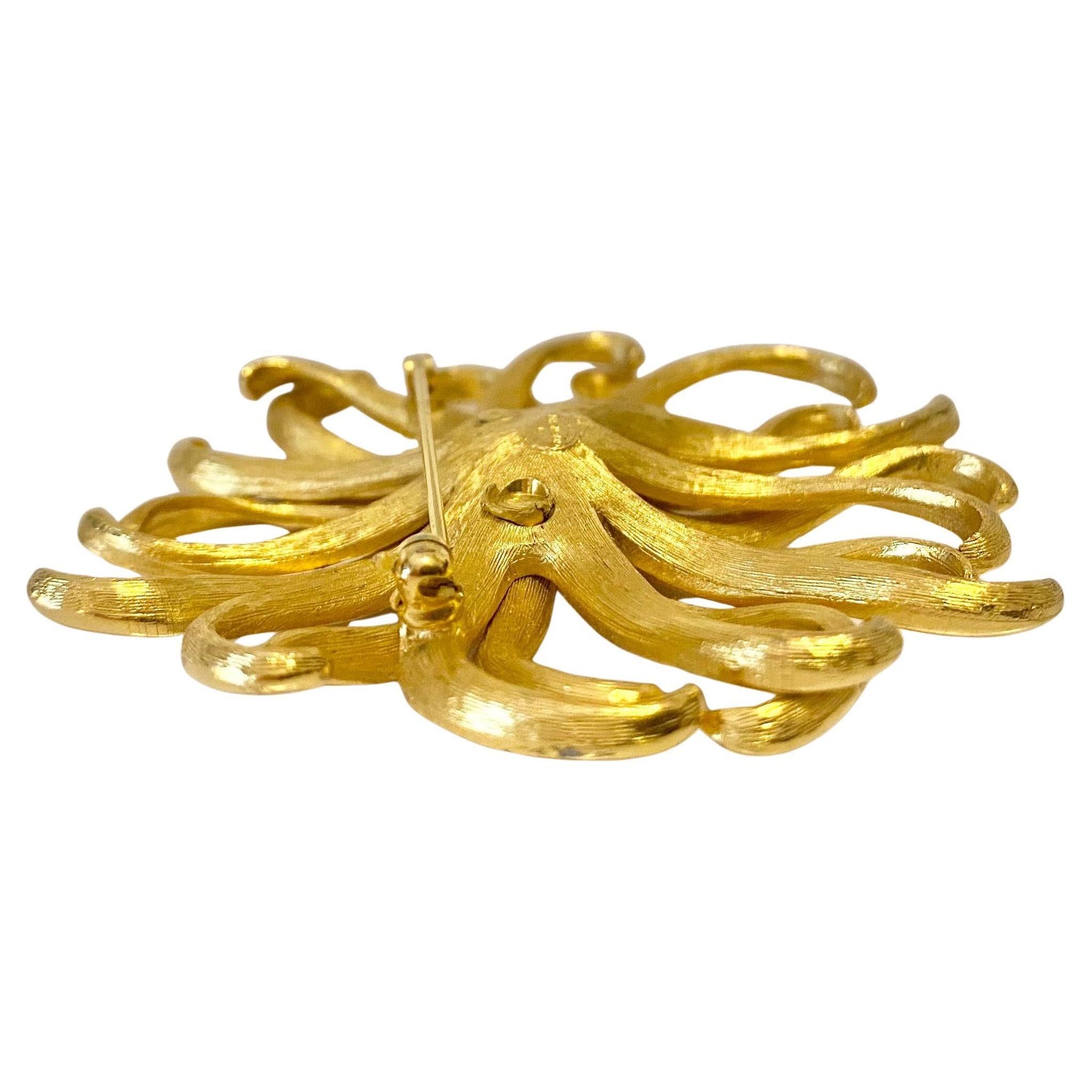 1960s Givenchy Brooch Gold-Tone Flower