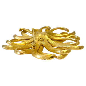 1960s Givenchy Brooch Gold-Tone Flower