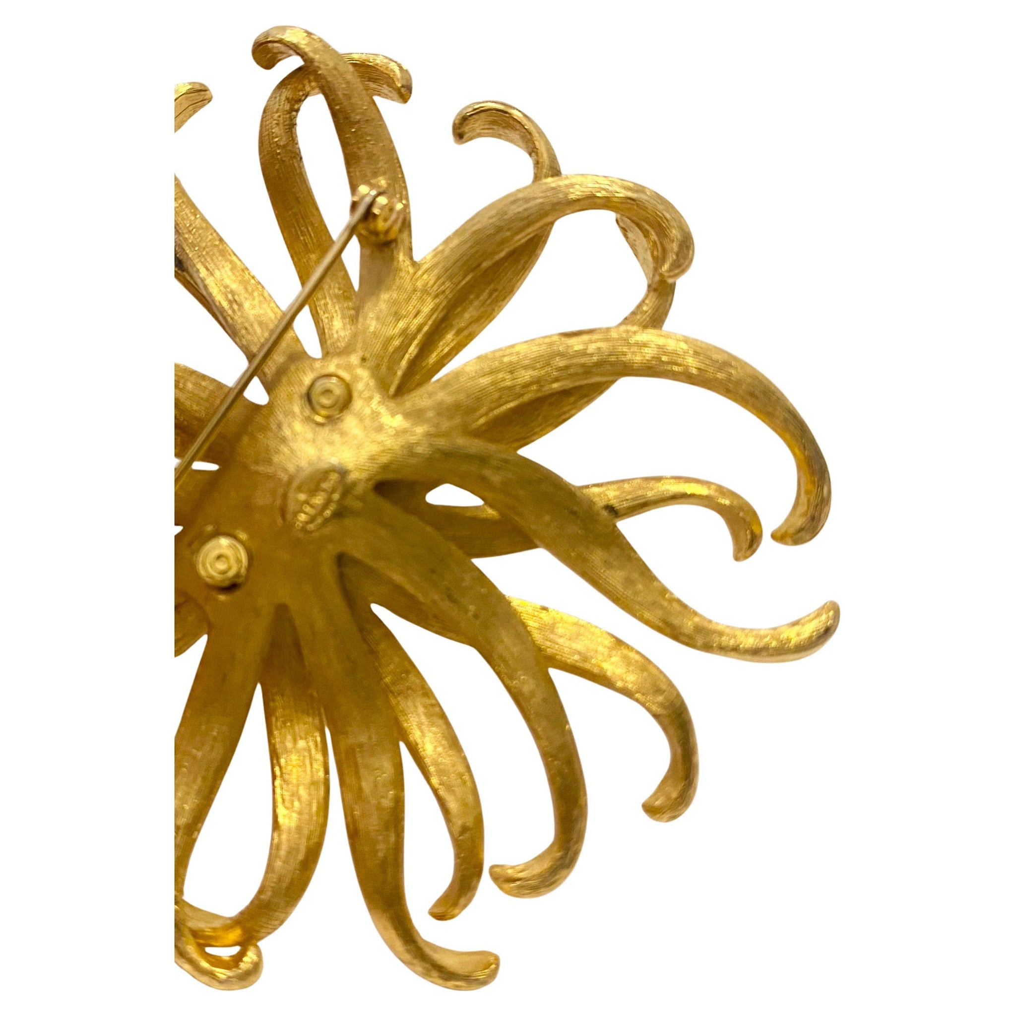 1960s Givenchy Brooch Gold-Tone Flower