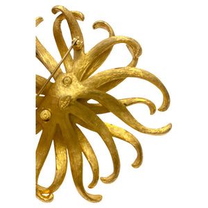 1960s Givenchy Brooch Gold-Tone Flower