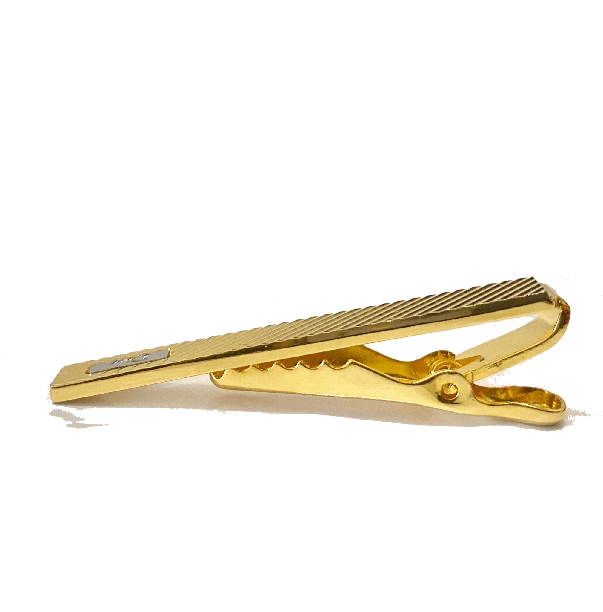 1970s Christian Dior Gold Tone Metal Paper Tie Clip