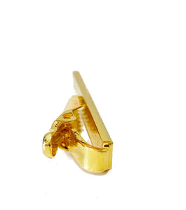 1970s Christian Dior Gold Tone Metal Paper Tie Clip