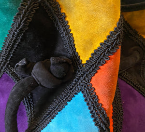 1980s Moschino By Redwall Harlequin Bucket Bag  Multicolor Patchwork