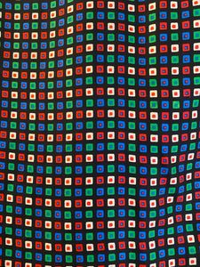 1970s Early 80s Yves Saint Laurent YSL Multicolour Geometric Squares  Silk Scarf