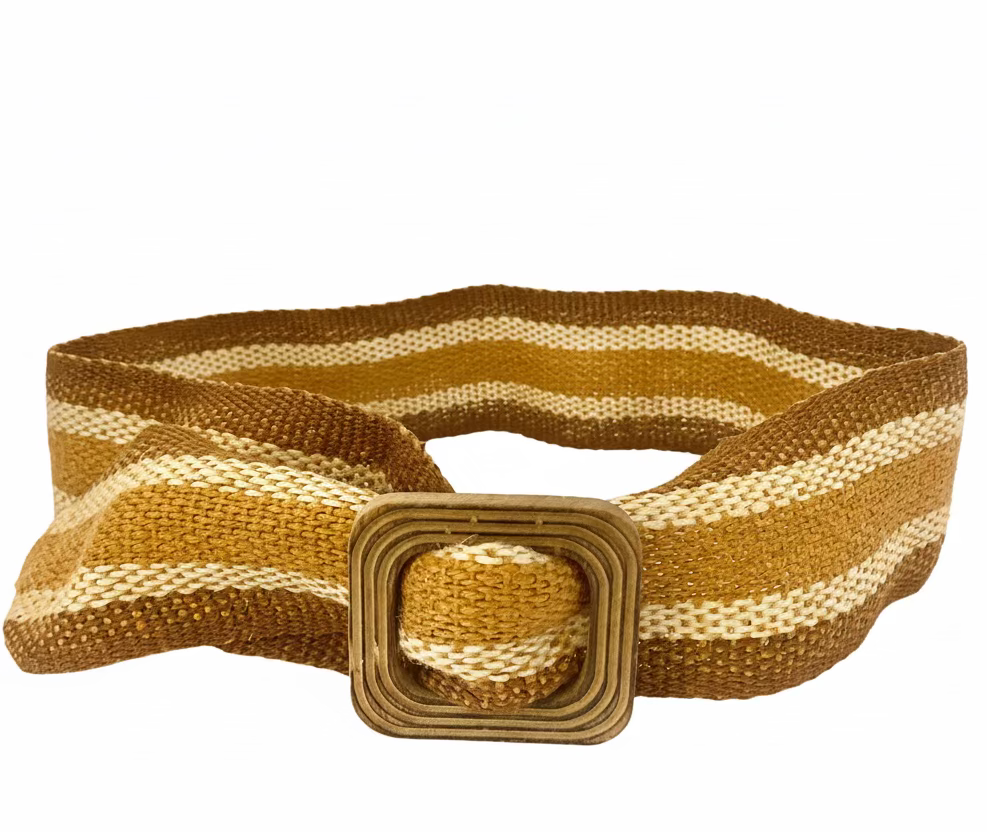 1970s Christian Dior Striped Boho Hippie Woven Belt with  display picture 2
