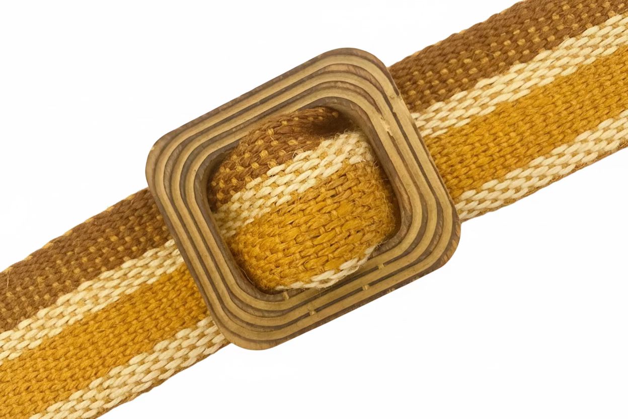Dior Tan Multicolor Striped Fabric Belt 1970s Christian Dior Striped Boho Hippie Woven Belt with  main image 2