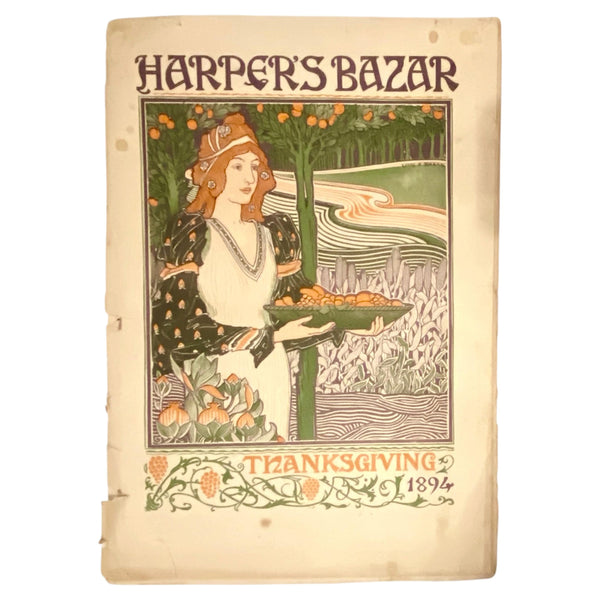 Harper's Bazar - Thanksgiving 1894 Original issue · Cover by Louis John Rhead