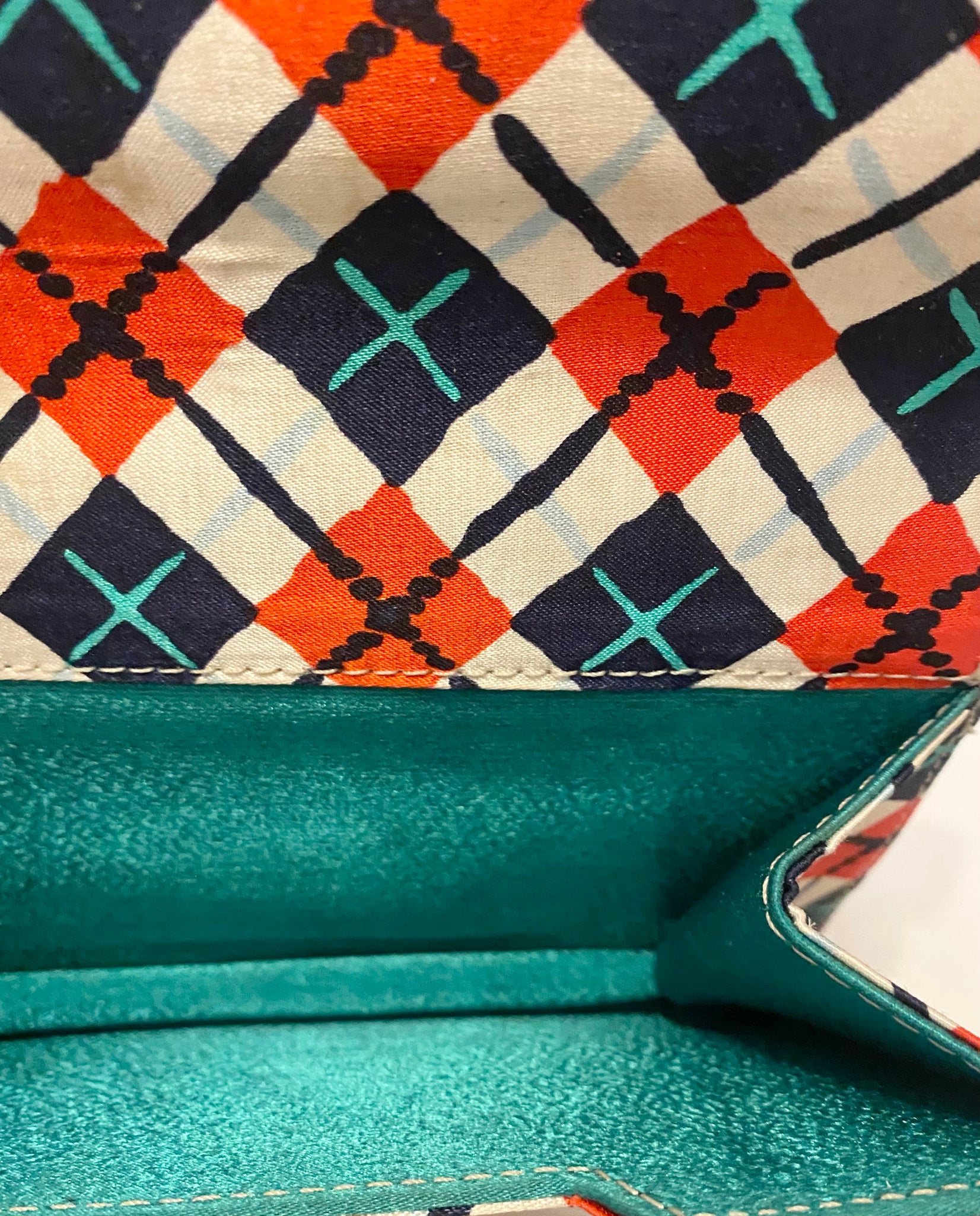 1990s Gianni Versace Versus Rhombus Print Handbag with Chrome-Plated Handle