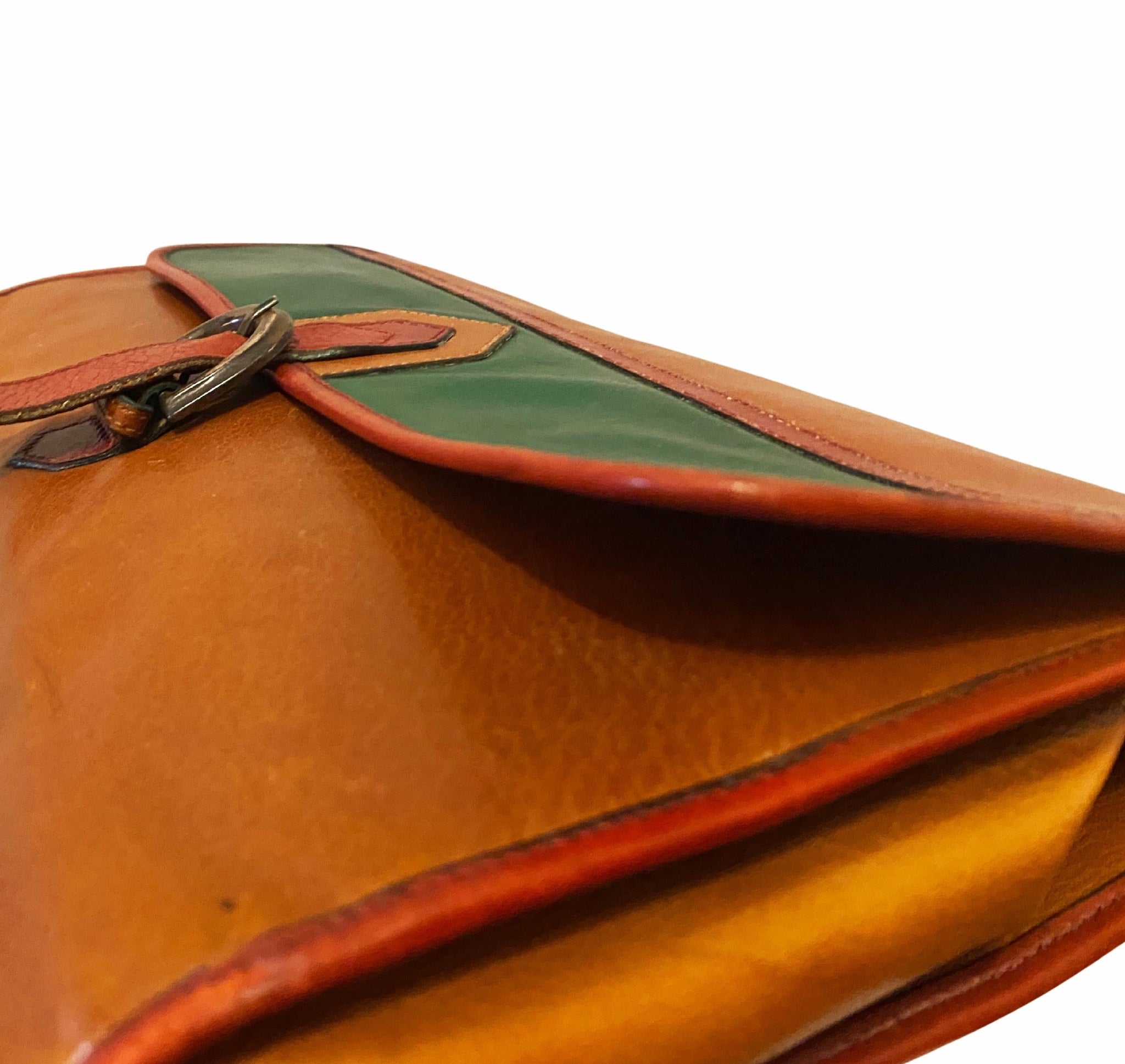 1970s Yves Saint Laurent Rive Gauche Color-Block Leather Clutch – Ballets Russes Era Boho YSL Bag