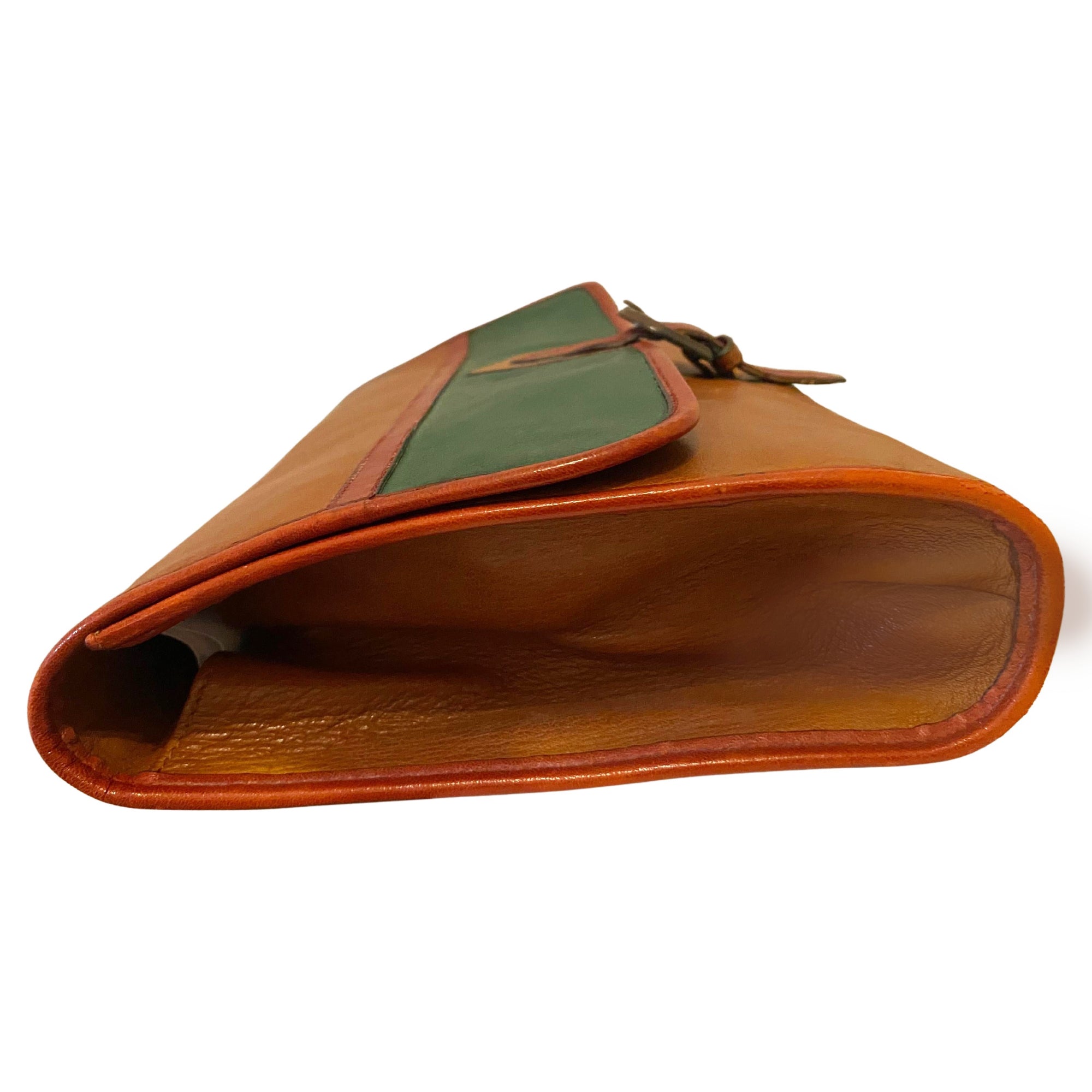 1970s Yves Saint Laurent Rive Gauche Color-Block Leather Clutch – Ballets Russes Era Boho YSL Bag