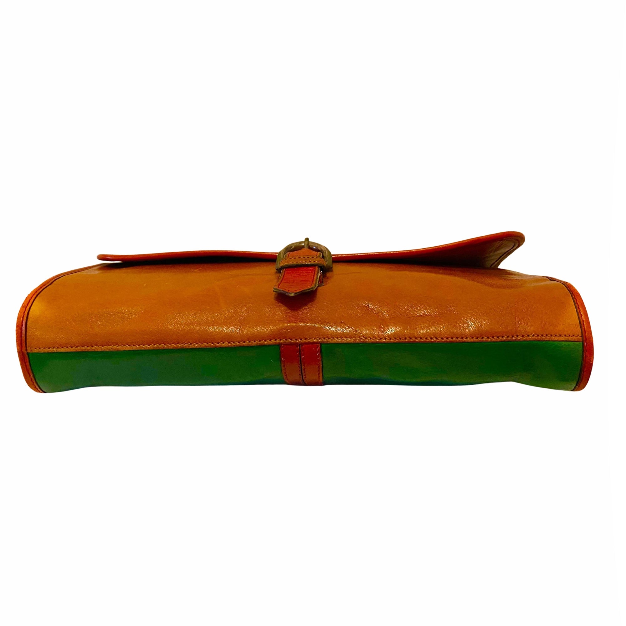 1970s Yves Saint Laurent Rive Gauche Color-Block Leather Clutch – Ballets Russes Era Boho YSL Bag