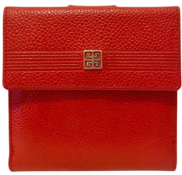 1980S Givenchy Red Madras Leather Wallet