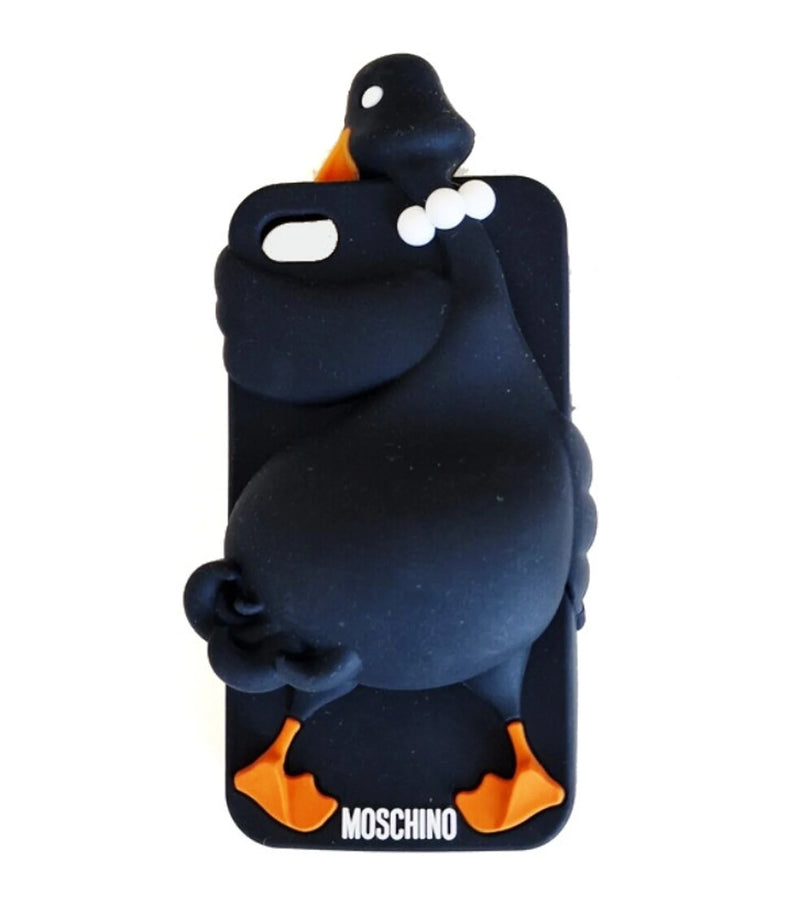 2000s Moschino Iphone 4 and 4S Black Goose Luisa Silicone Cover