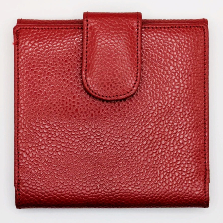 1980S Givenchy Red Madras Leather Wallet