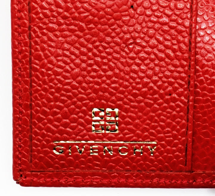 1980S Givenchy Red Madras Leather Wallet