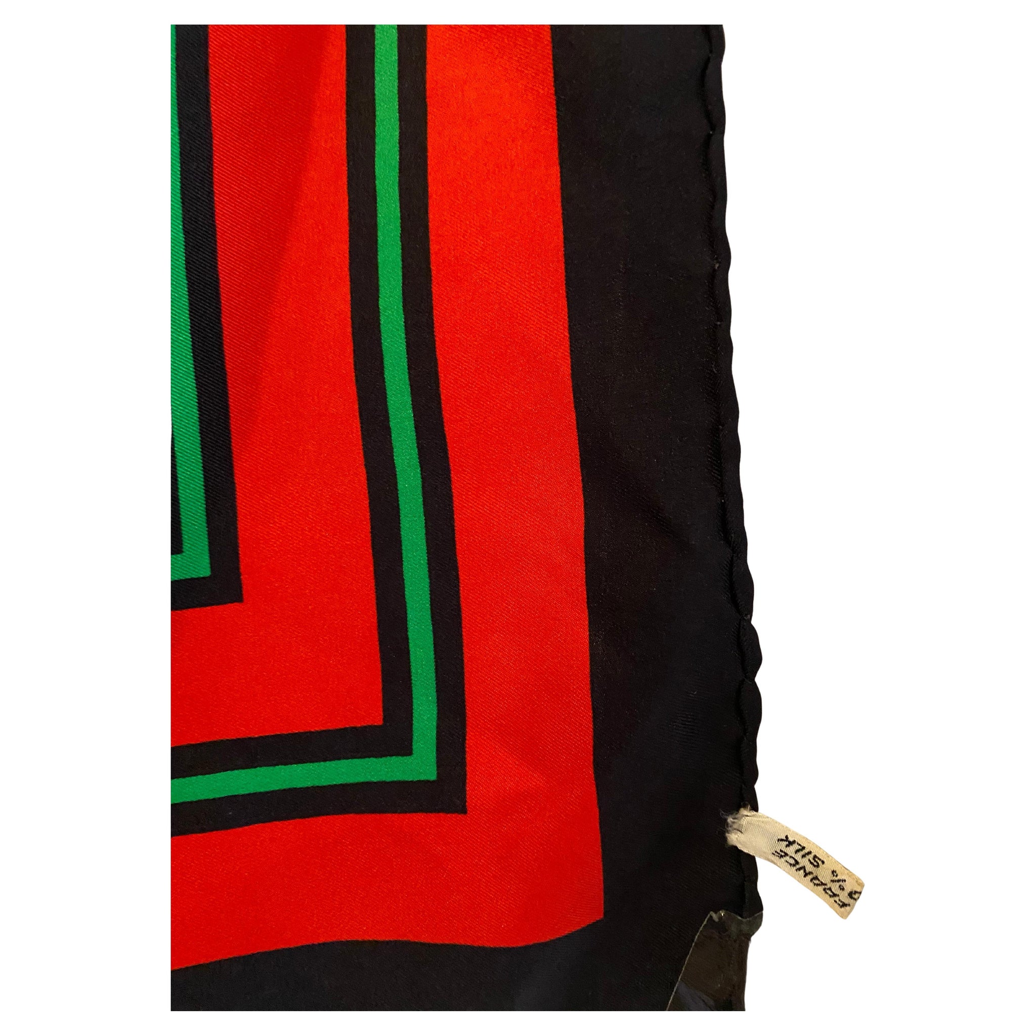 1970s Early 80s Yves Saint Laurent YSL Multicolour Geometric Squares  Silk Scarf