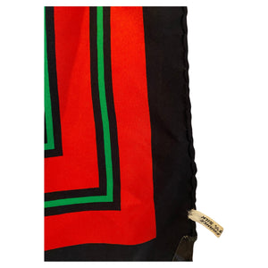 1970s Early 80s Yves Saint Laurent YSL Multicolour Geometric Squares  Silk Scarf