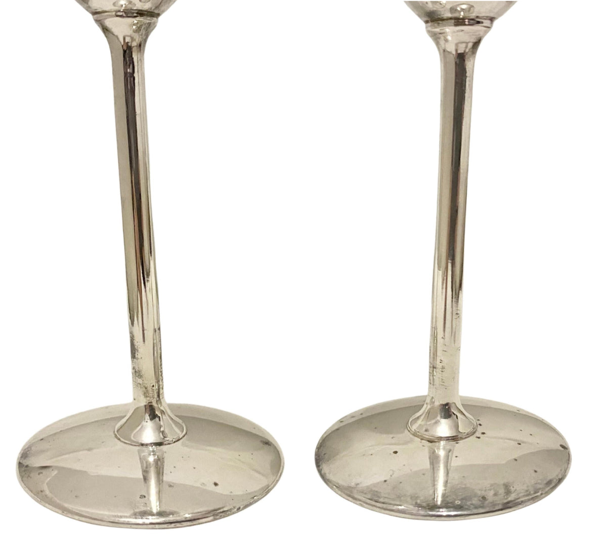 1980s Christian Dior Vintage Stainless Steel Champagne Flutes (Set of 2)