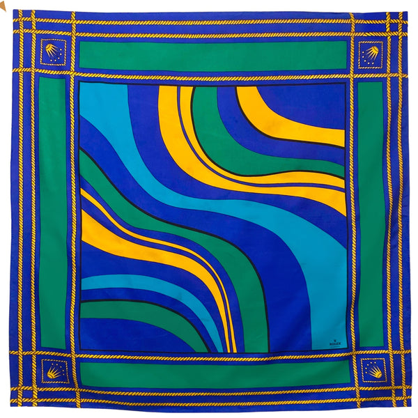 1980s Rolex Silk Scarf Silk Twill Nautical & Crown Motif