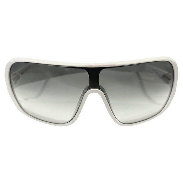 1980s Vogue Eyewear White Mask Wrap Frame Sunglasses