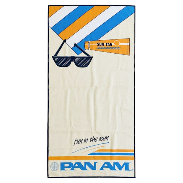 1980s Pan Am "Fun in the Sun" Graphic Beach Towel Mat