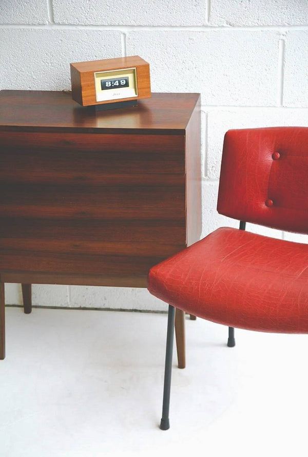 1960s Roll Electric teak veneer Clock by Jeco Japan - STYLE-CHNGR