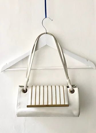 1970's BALMAIN PARIS WHITE LEATHER BAG - STYLE-CHNGR