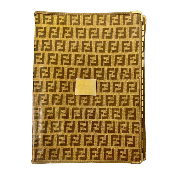 1980S Fendi Zucca Brown Black Name Address Book - STYLE-CHNGR