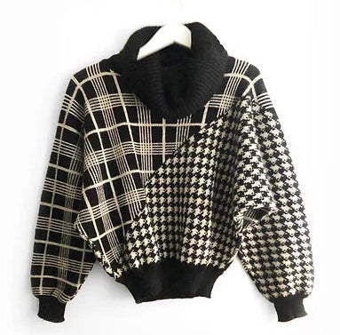 1980s CHRISTIAN DIOR HOUNDSTOOTH BAT WING JUMPER - STYLE-CHNGR