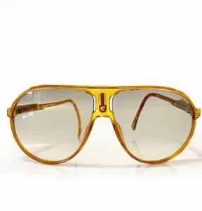 1980s Carrera Safari Oversized Tan Sunglasses with case - STYLE-CHNGR