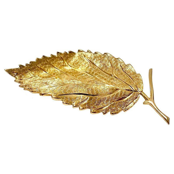 1980s Christian Dior Gold Plated Leaf Brooch - STYLE-CHNGR