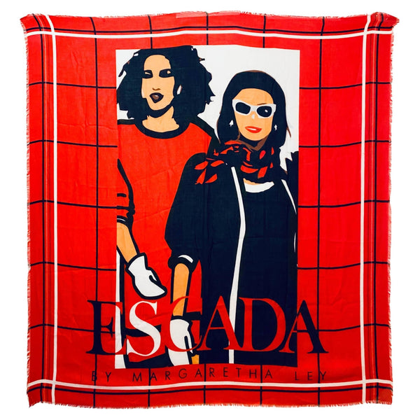 1980s Escada by Margaretha Ley  Large Wrap Shawl Scarf - STYLE-CHNGR