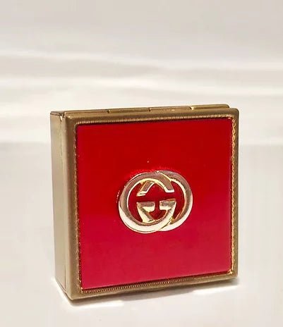 1980s GUCCI RED ENAMELLED GOLD PLATED ASHTRAY PILL BOX - STYLE-CHNGR