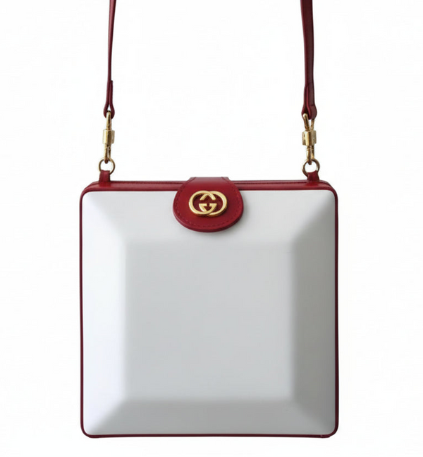 1980s Gucci Red Square Box Clutch Bag - STYLE-CHNGR