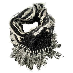 2000s Christian Dior Geometric Wool Knitted Scarf Shawl style - CHNGR